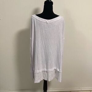 Free People We the Free North Shore Thermal waffle knit Tunic White Size Medium